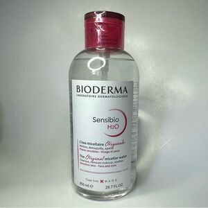 Bioderma Sensibio H2O Micellar Water Jumbo 28.7 oz Pump Removes Makeup Sunscreen